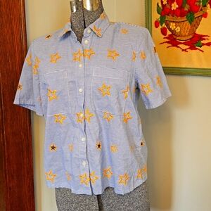 Madewell Striped Yellow Star Top